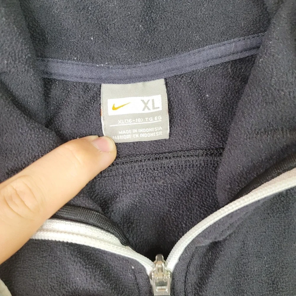 Vintage Nike Fleece Jacket‎ Youth XL (16-18) Black Full Zip Pockets Y2K